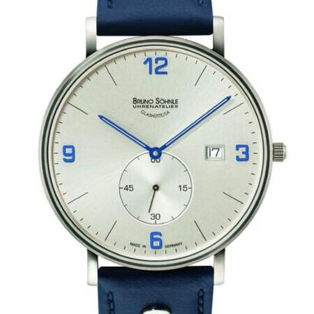 Herrenarmbanduhr, blau, Edelstahl von B. Söhnle
