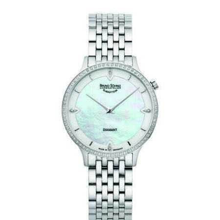 Damenarmbanduhr mit Brillantlünette, auch in bicolor von B. Söhnle